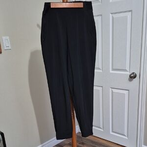 ATHLETA joggers, black, Elastic waist, Zippers at ankles, Relaxed Fit, 8T